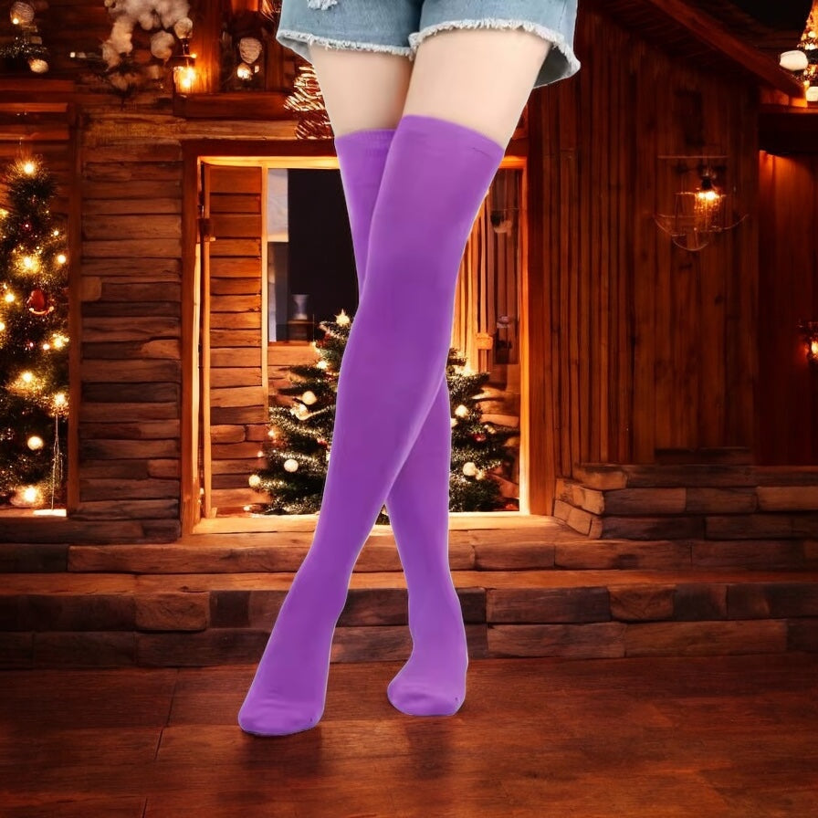 Thigh High Purple Stockings