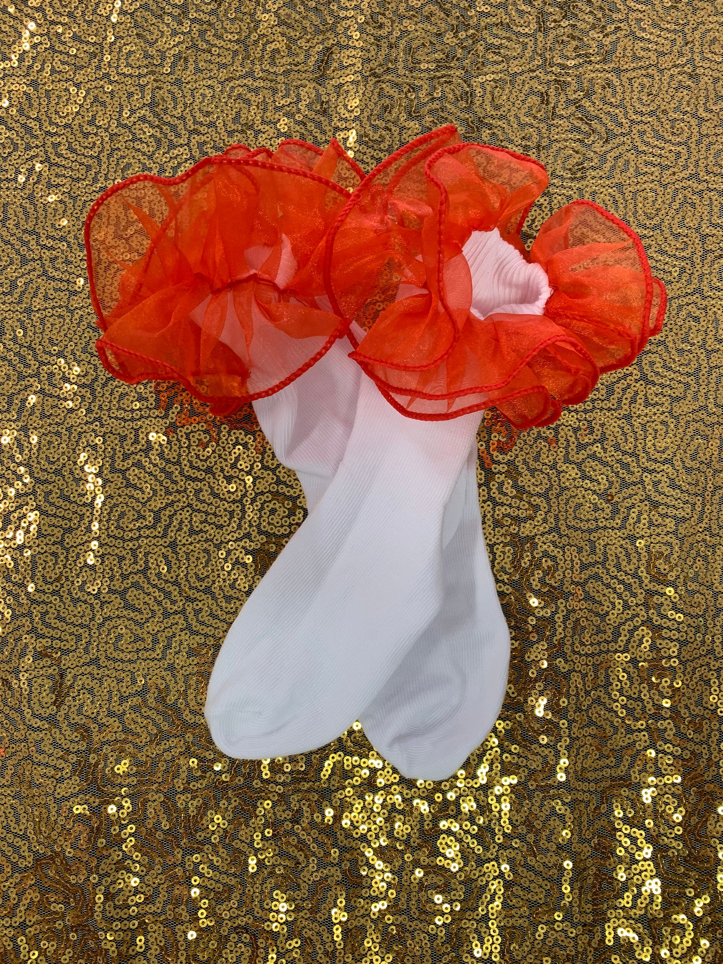 Ruffle Girl White Crew Socks