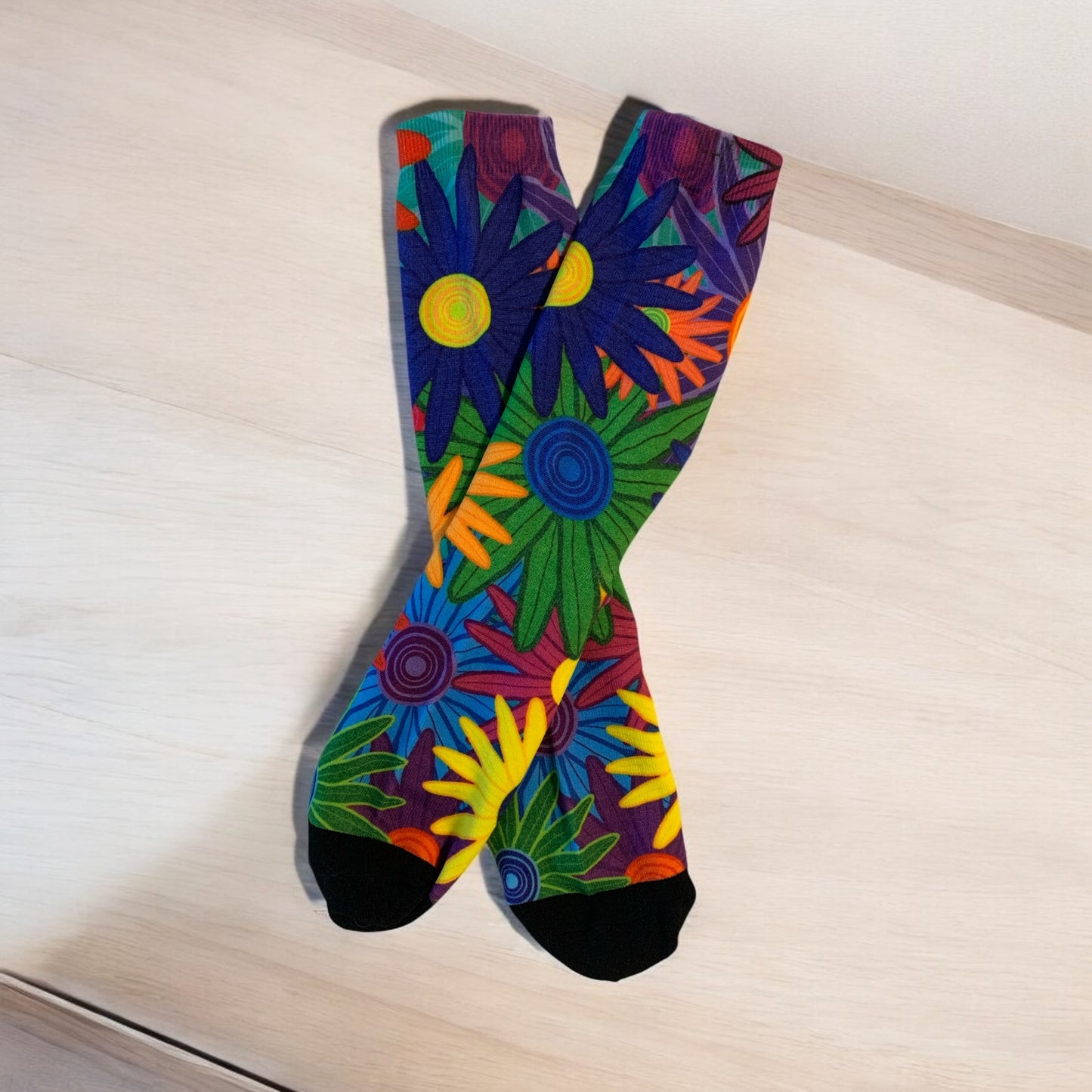 Tropical Vacation Flower Socks Mid Calf Comfortable