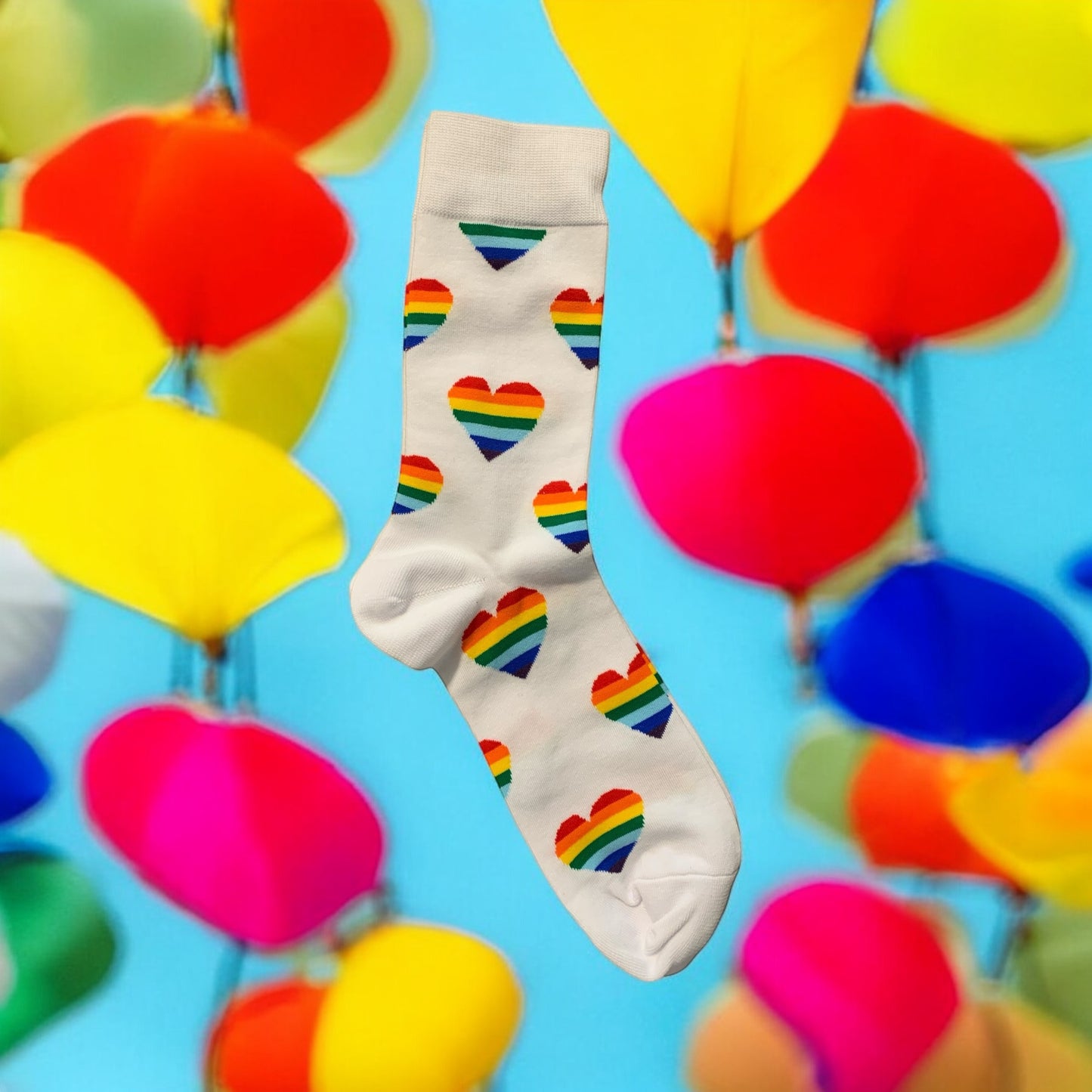 Rainbow Hearts Socks