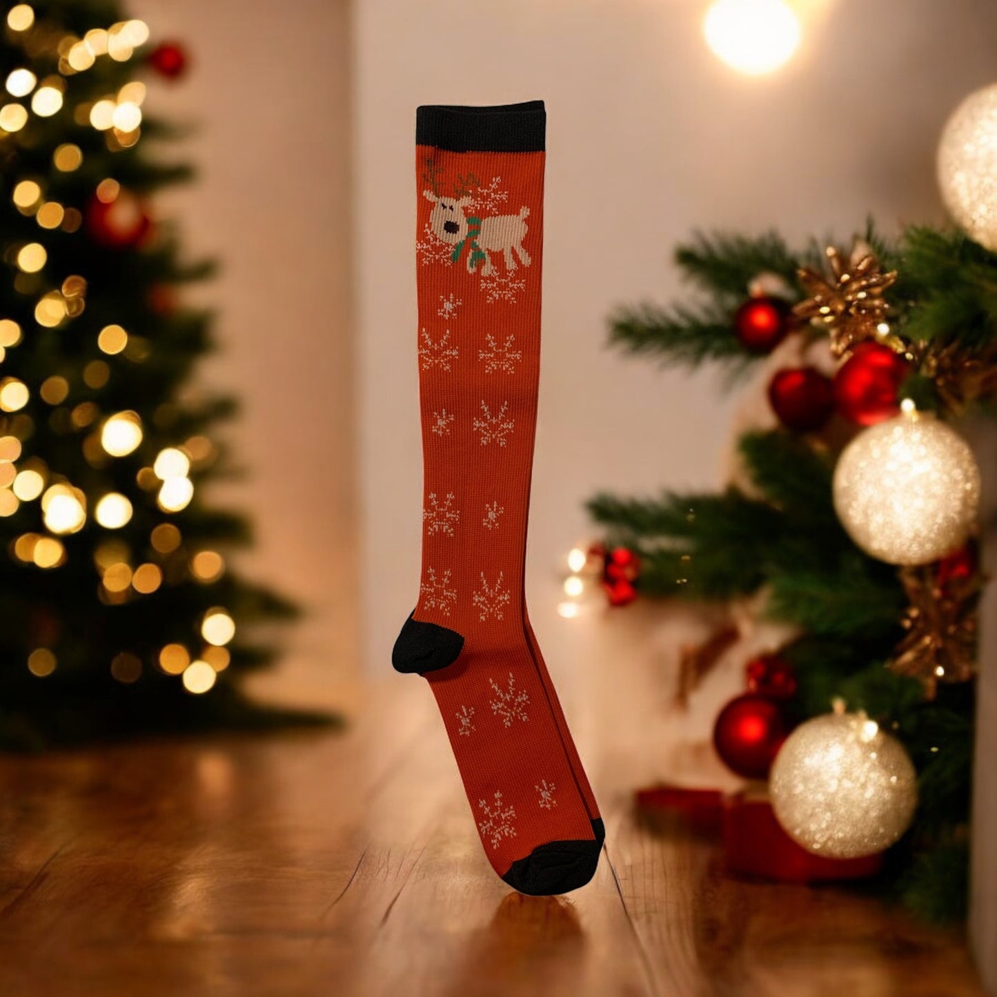 Christmas Light Below the Knee Closed Toe Compression Stockings, variety