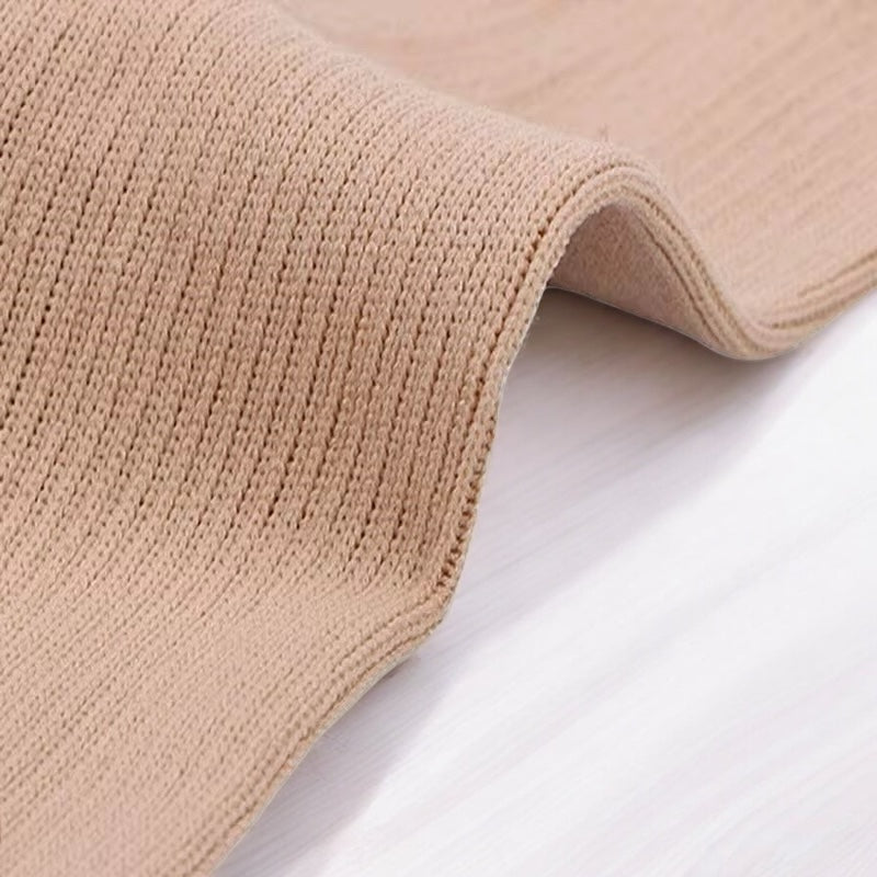 Open Toe Thigh High Beige Open Toe, Light Compression Stockings