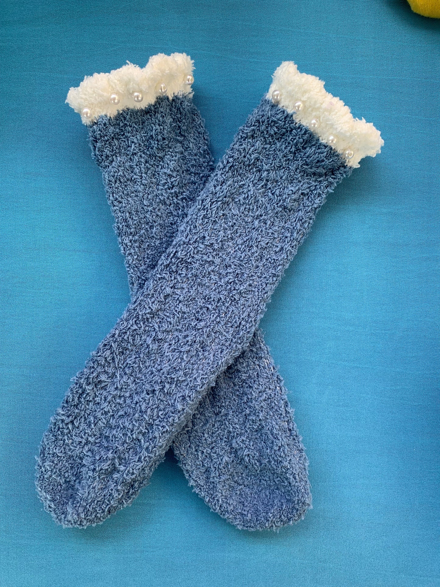 Fuzzy Warm Pearl Hand Sewn Women’s Socks