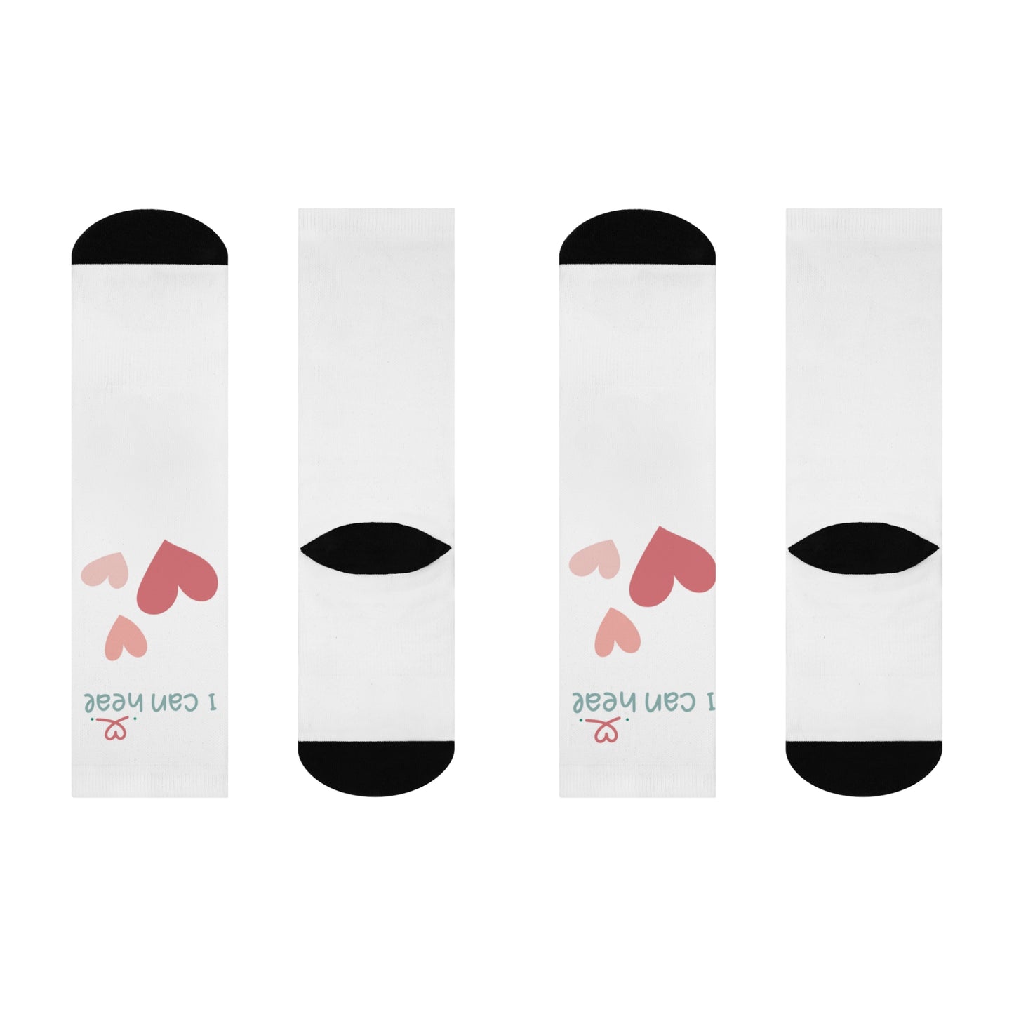 I Can Heal Pink Hearts Cushioned Crew Socks