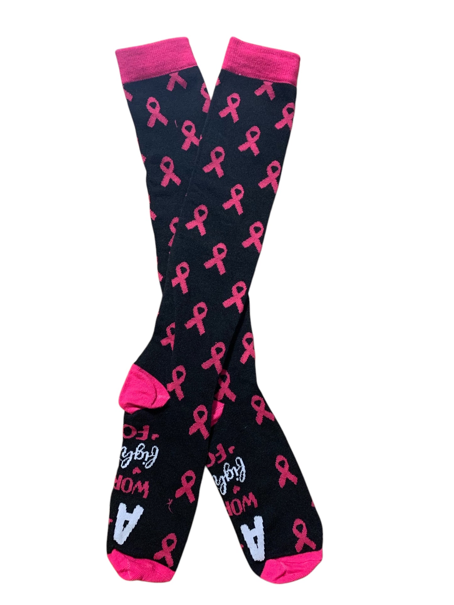 Breast Cancer Awareness Closed Toe Light Compression Stockings