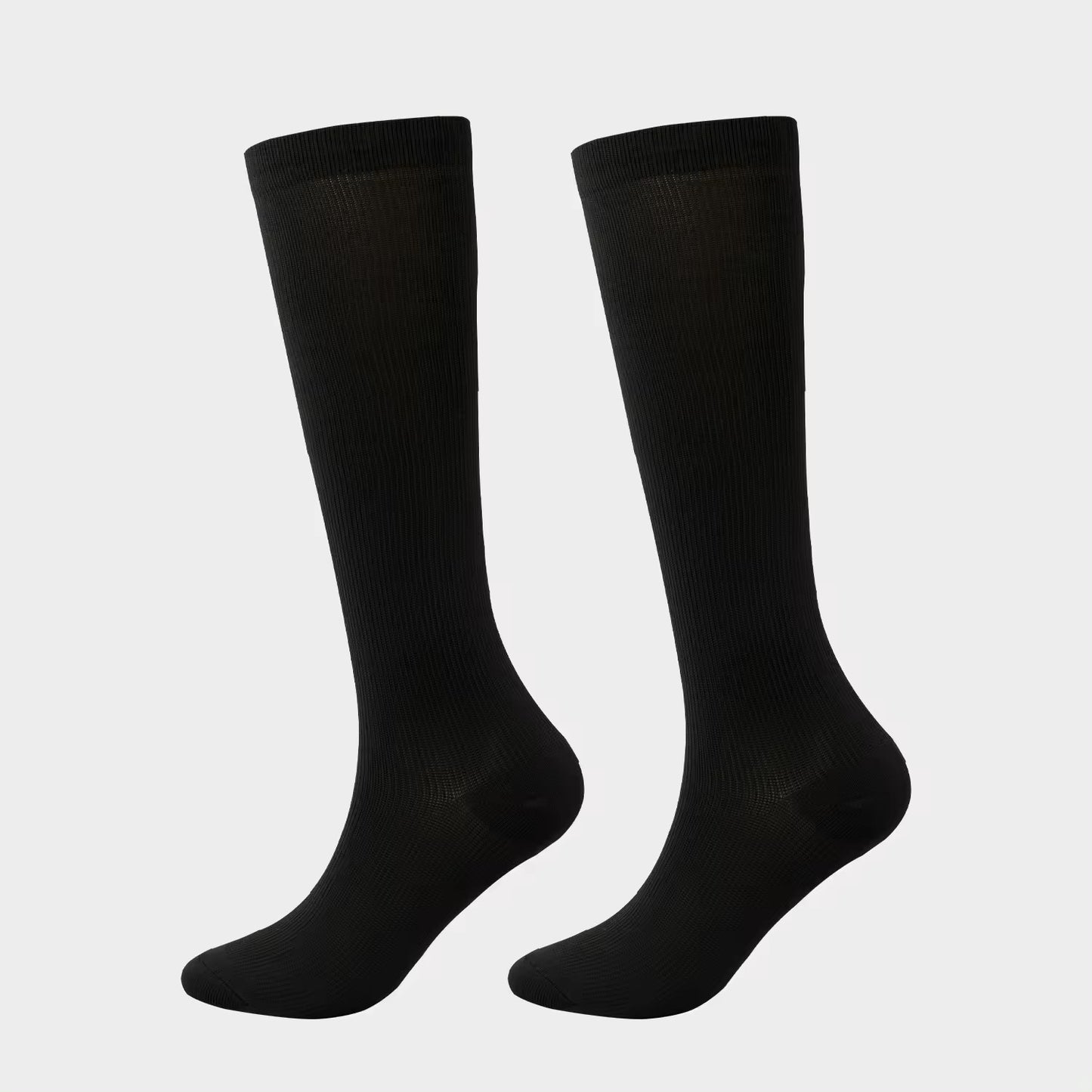 Below Knee Closed Toe BLACK Light Compression Stockings