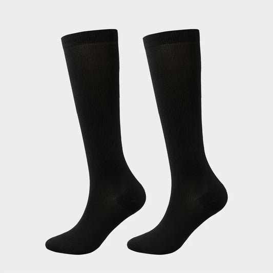 Below Knee Closed Toe BLACK Light Compression Stockings