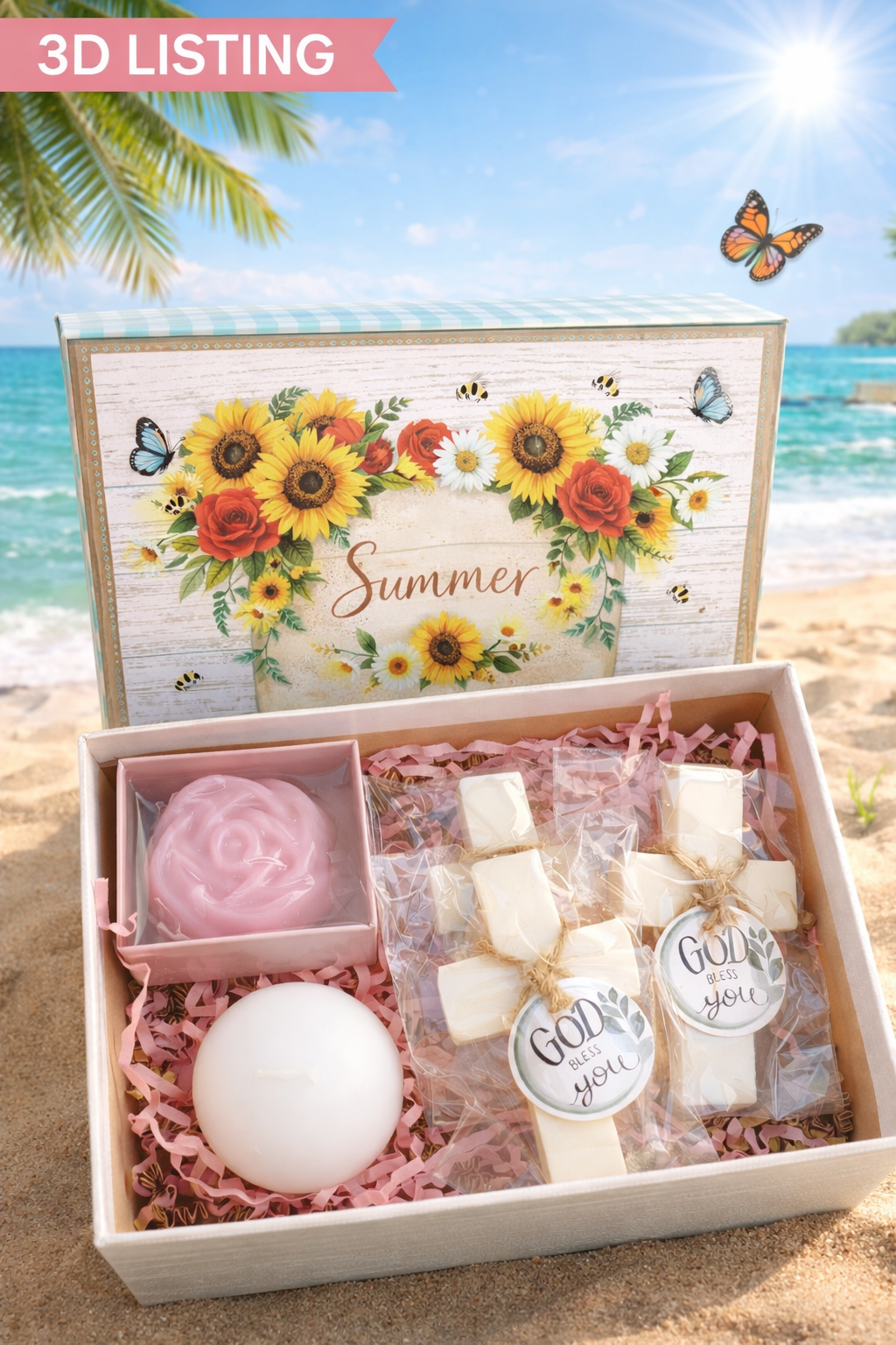 Cross Soap and Candle Gift Set