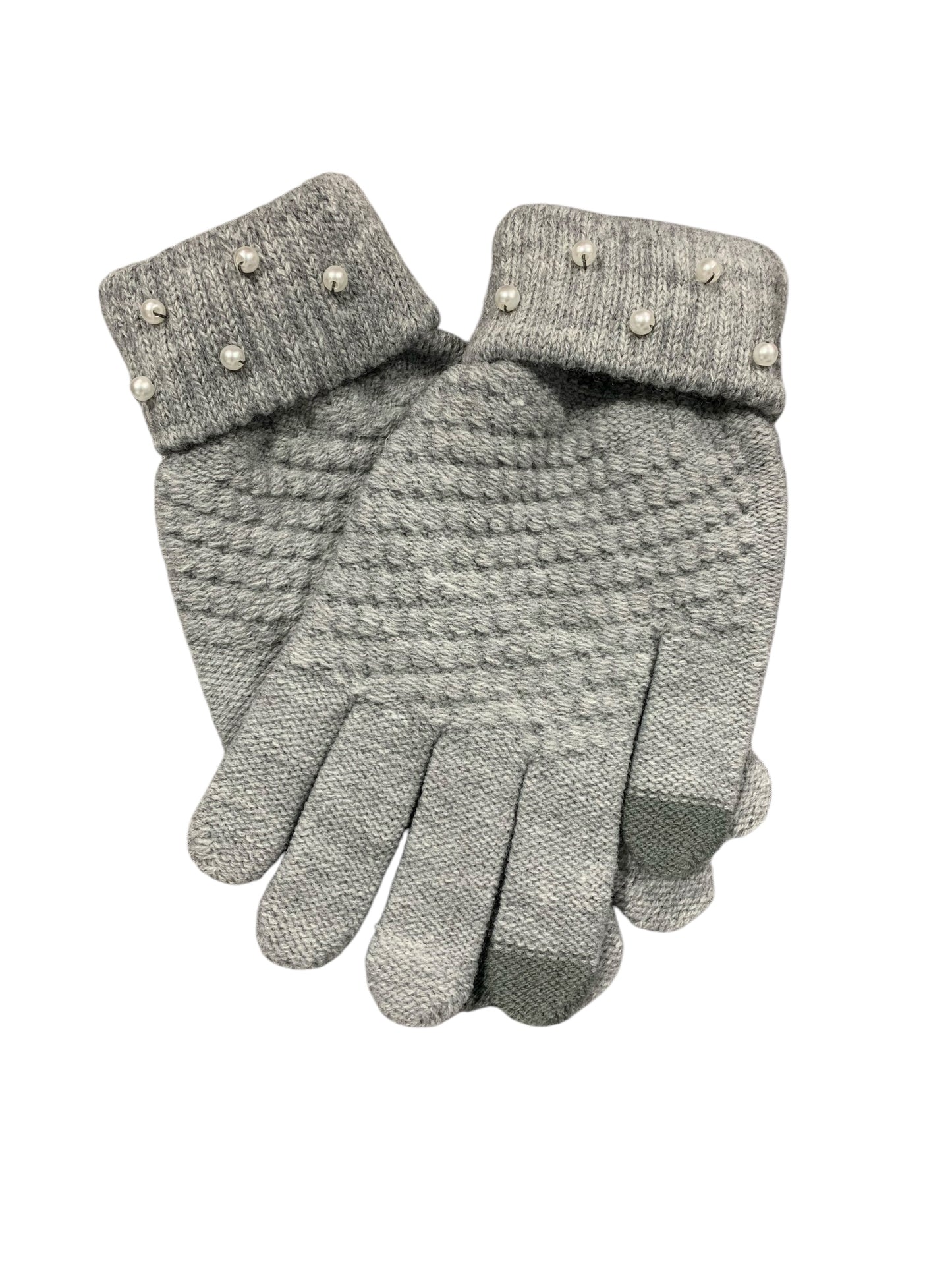 Gloves Knitted Hand Sewn Pearl Embellished