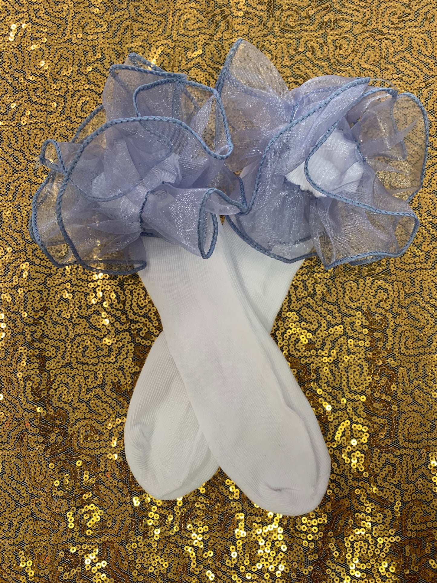 Ruffle Girl White Crew Socks