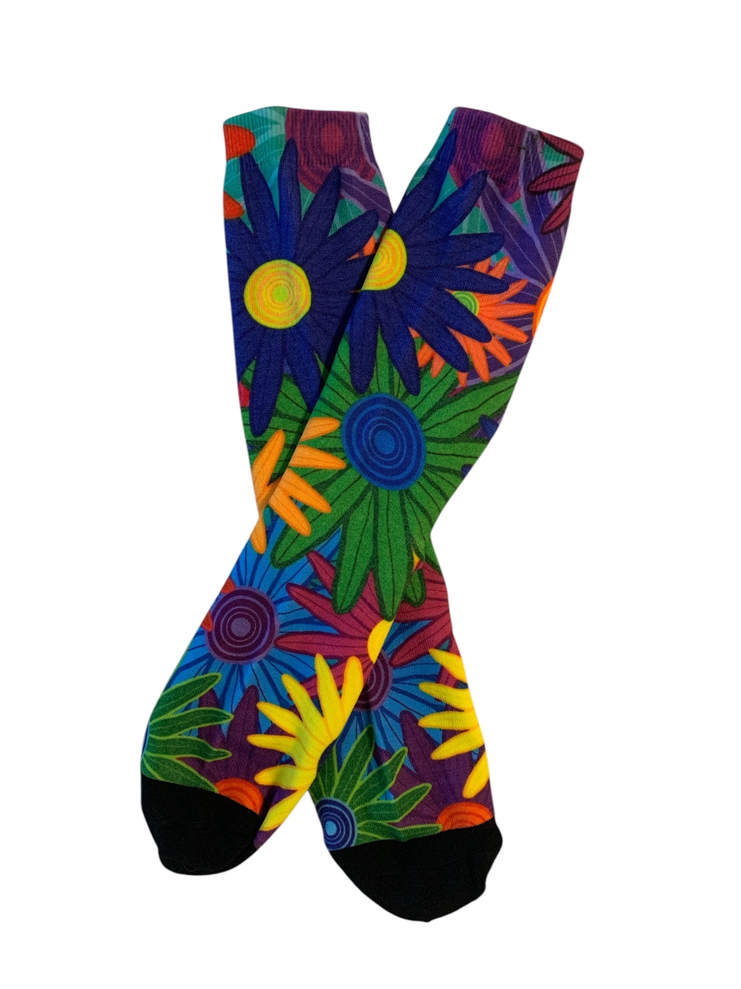 Tropical Vacation Flower Socks Mid Calf Comfortable