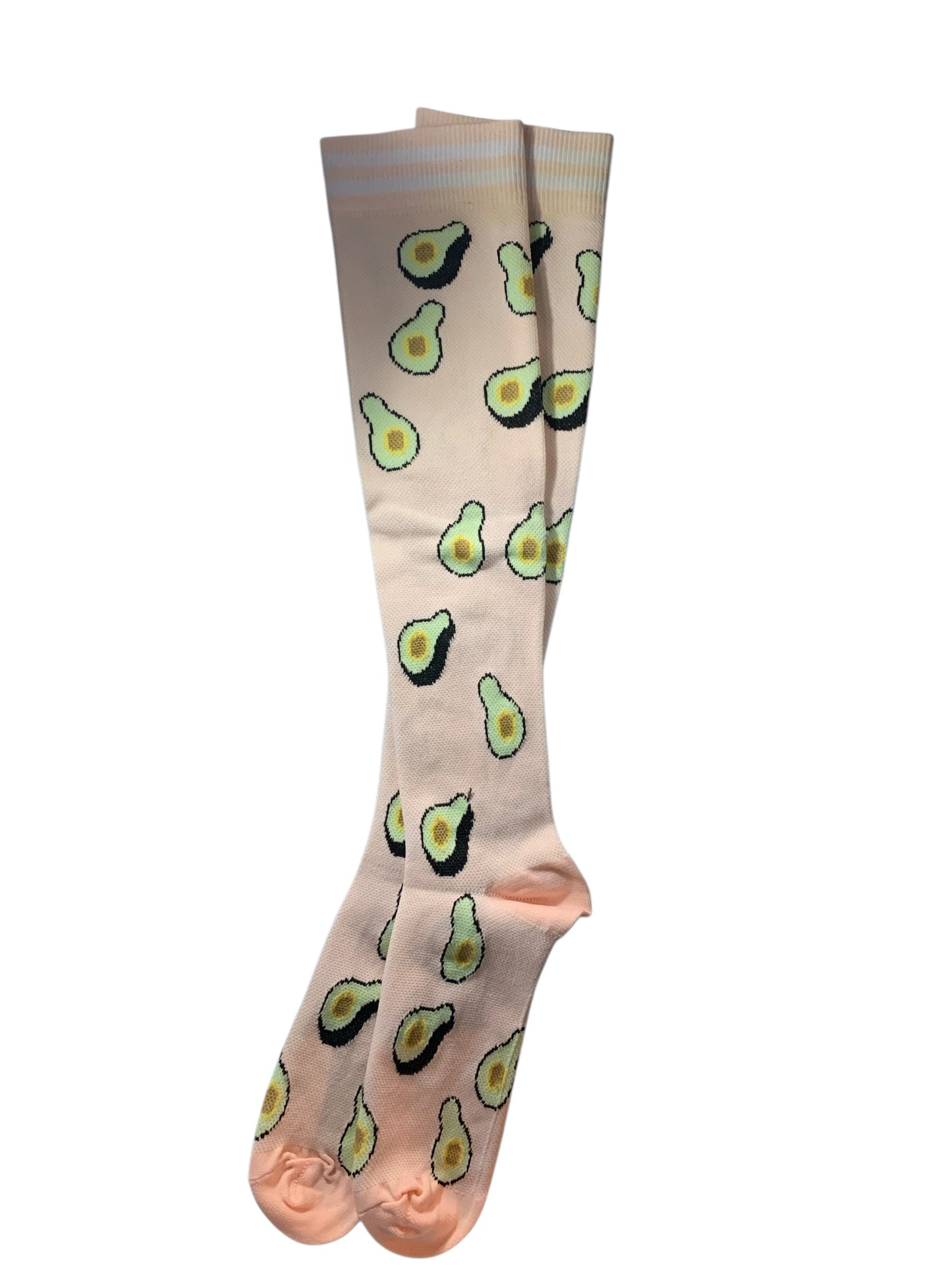 Avocado on Peach Light Compression Stockings Socks