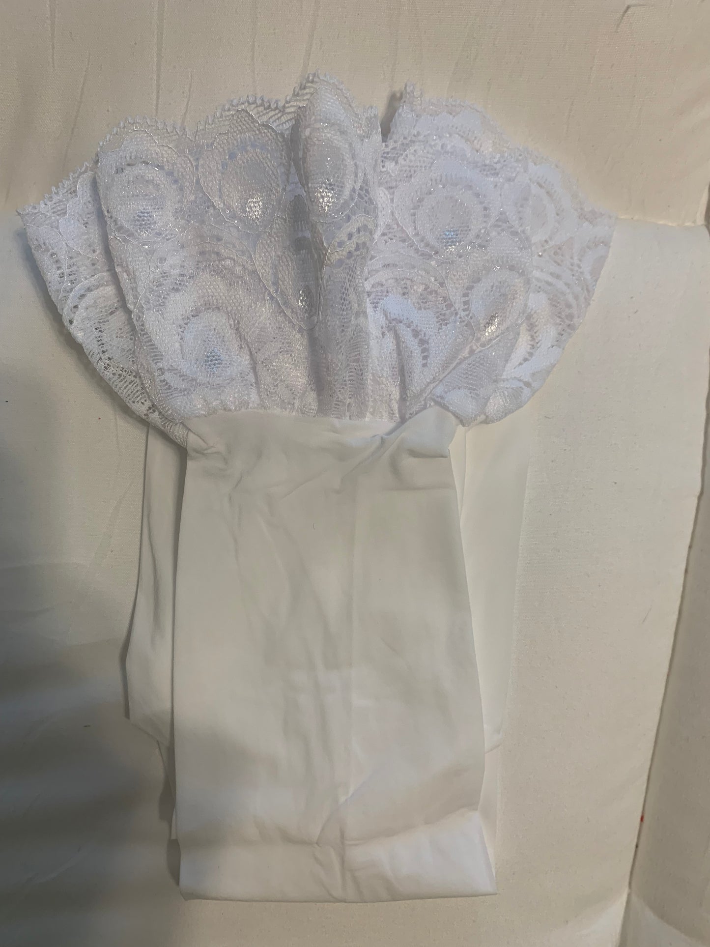 White Lace Thigh High Stockings