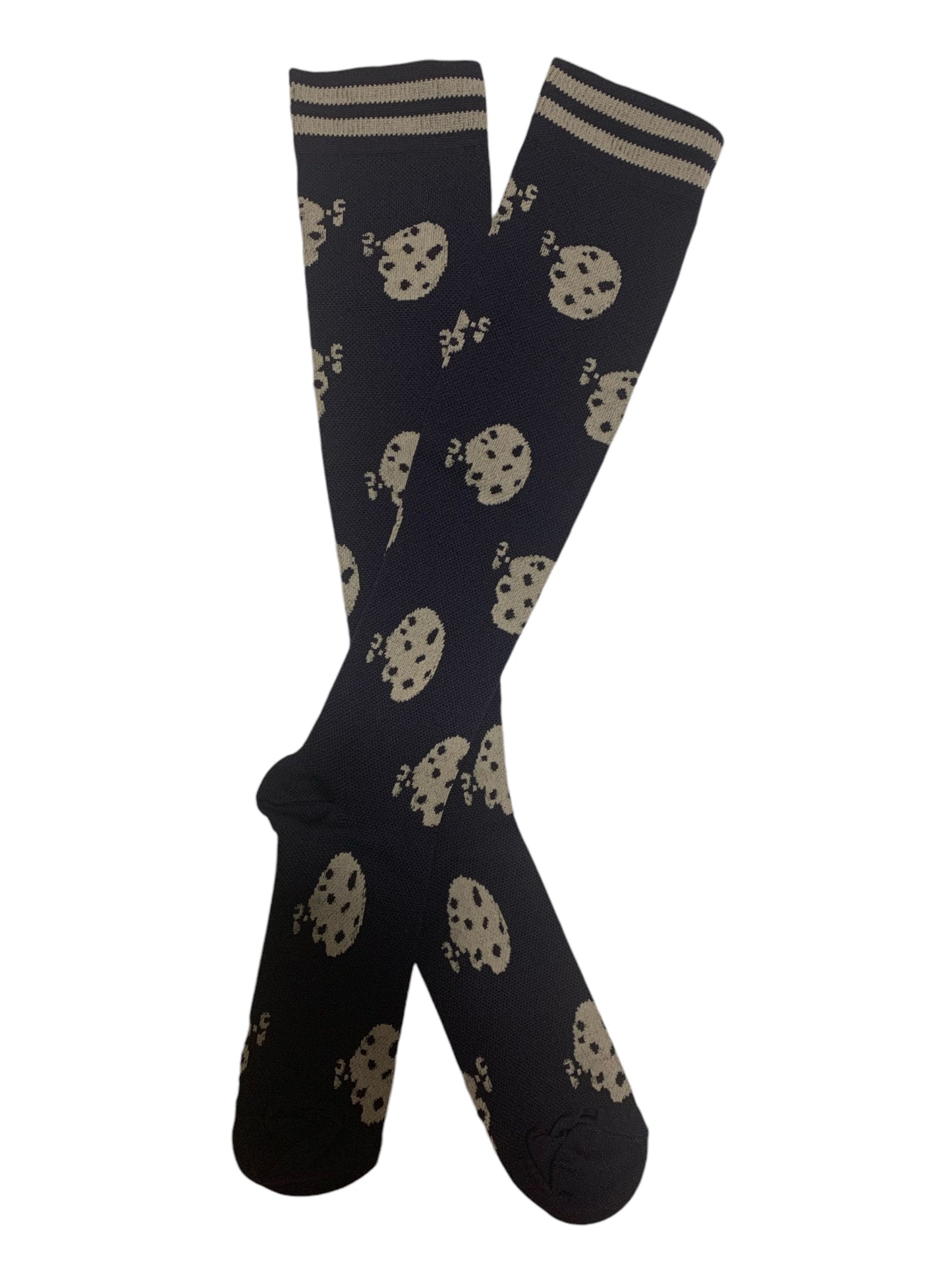 Cookies on Navy Light Compression Stockings Below the Knee