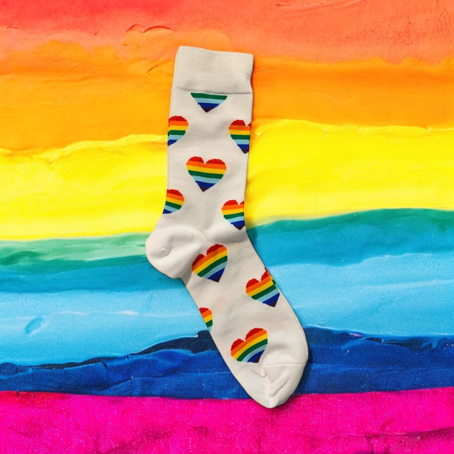 Rainbow Hearts Socks