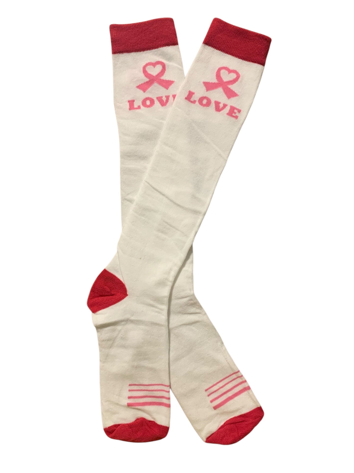 Breast Cancer Awareness Closed Toe Light Compression Stockings