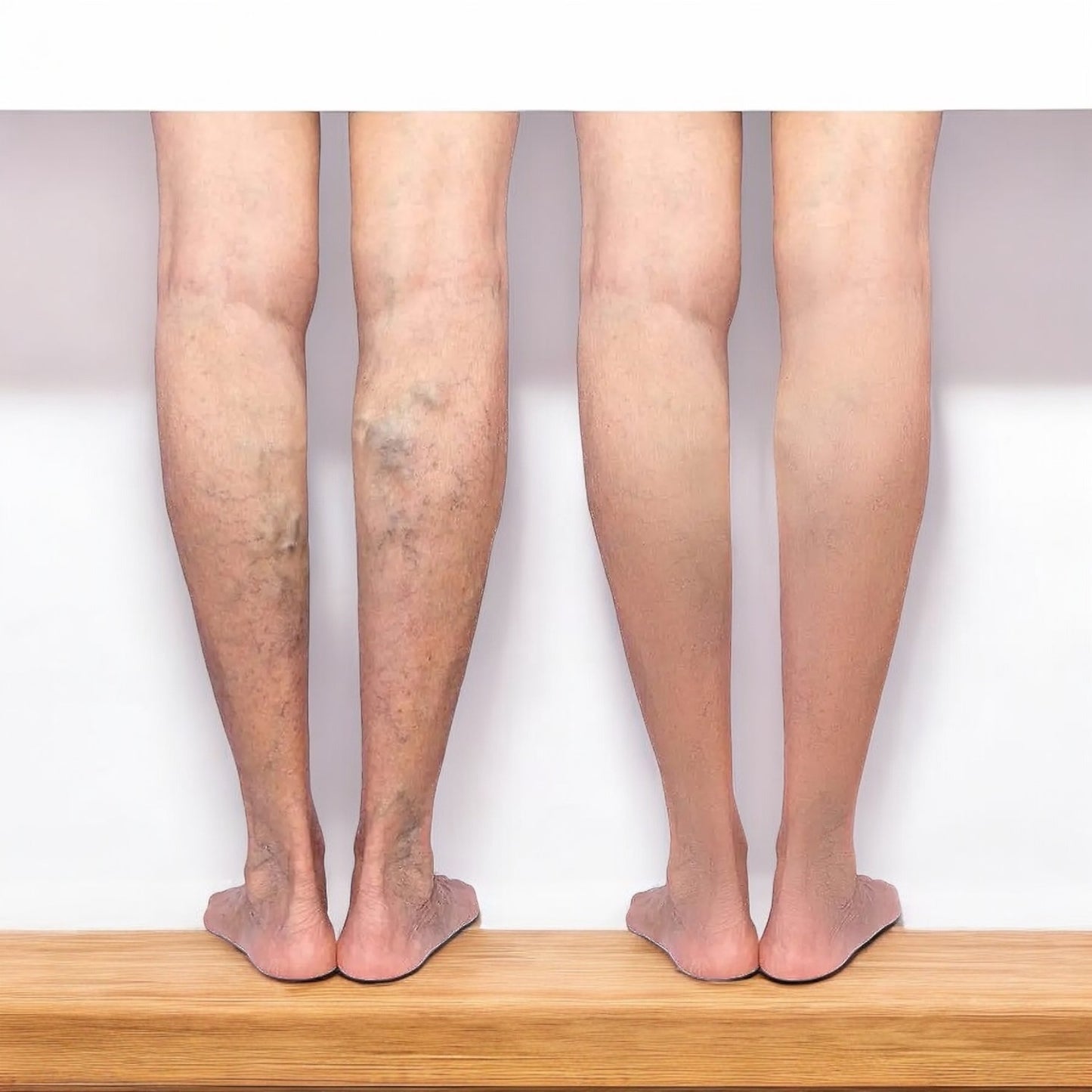 Open Toe Thigh High Beige Open Toe, Light Compression Stockings