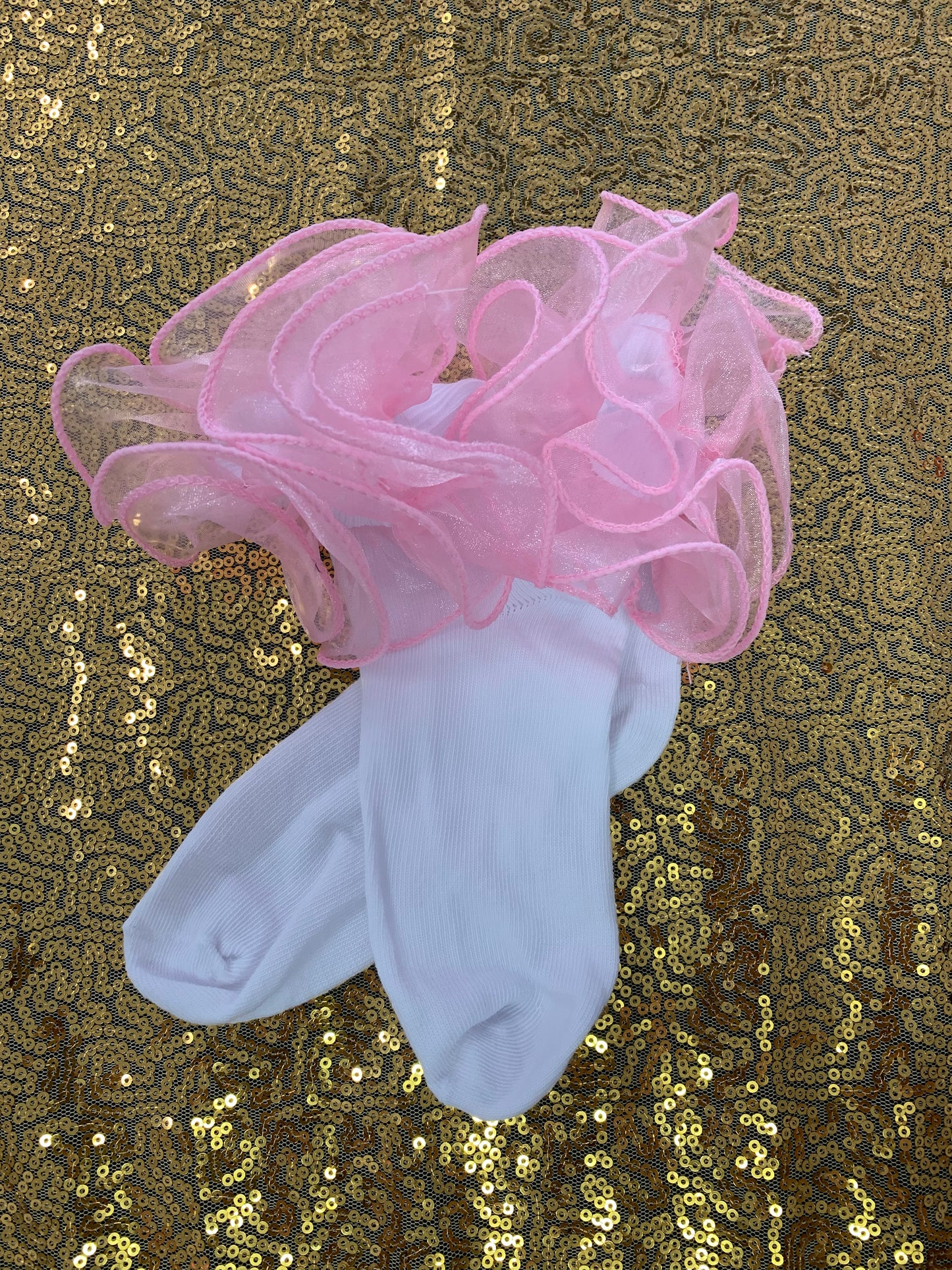 Ruffle Girl White Crew Socks
