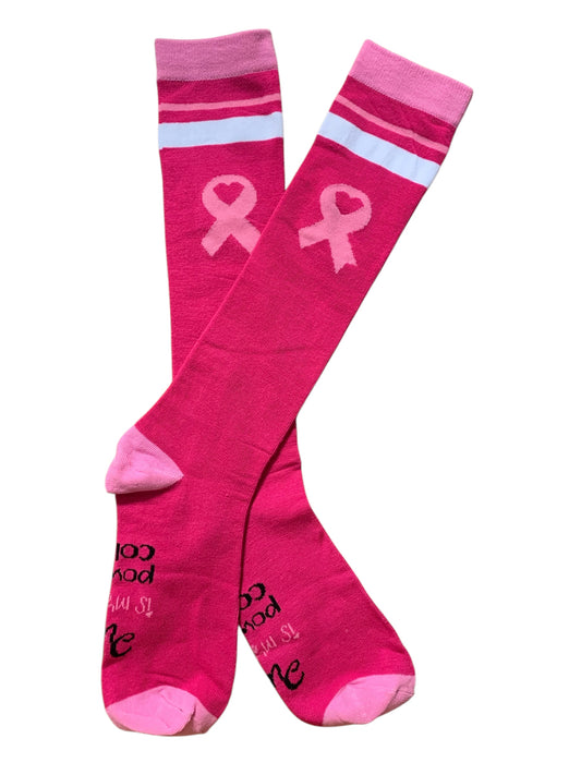 Breast Cancer Awareness Closed Toe Light Compression Stockings