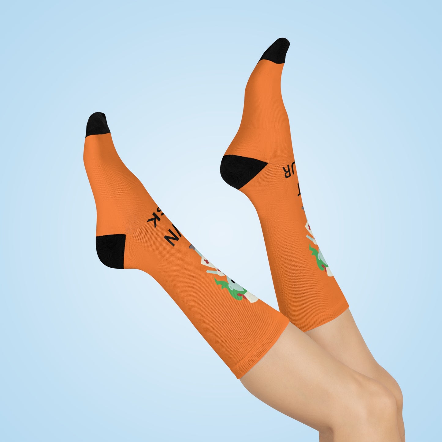 Halloween Nurse At Your Own Risk Cushioned Crew Socks