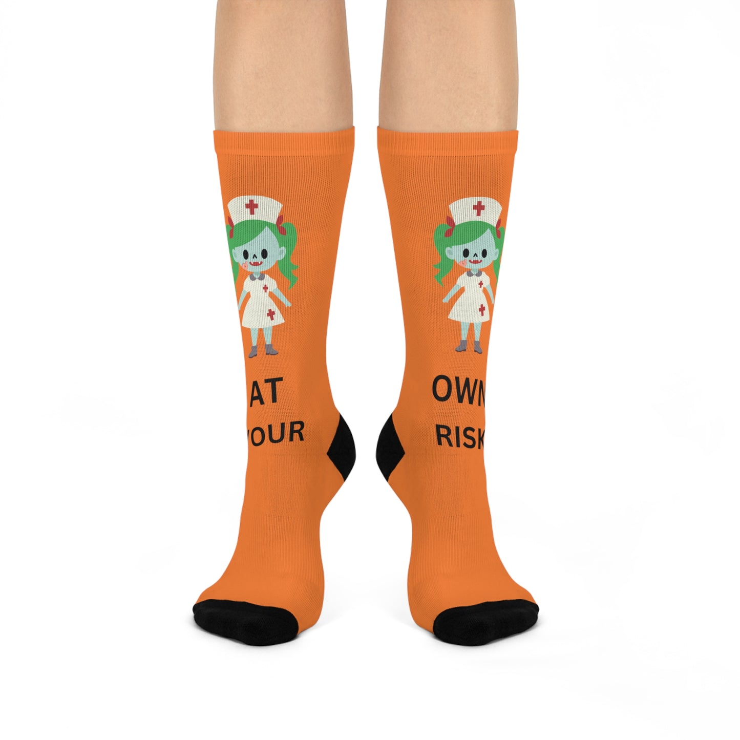 Halloween Nurse At Your Own Risk Cushioned Crew Socks