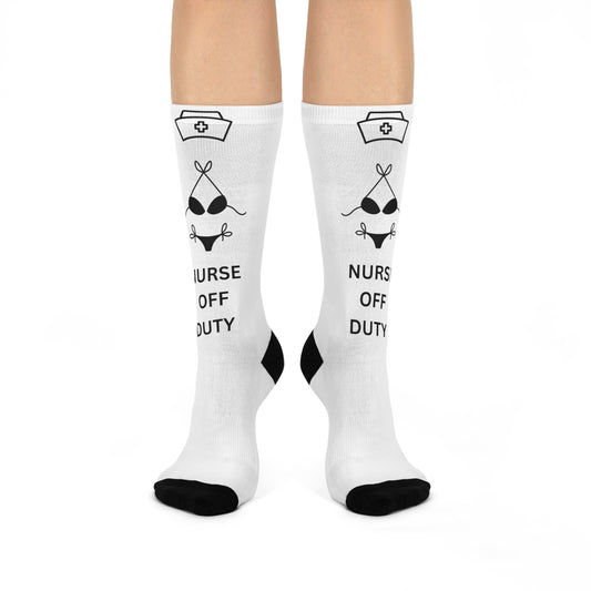 Nurse Off Duty Cushioned Crew Socks