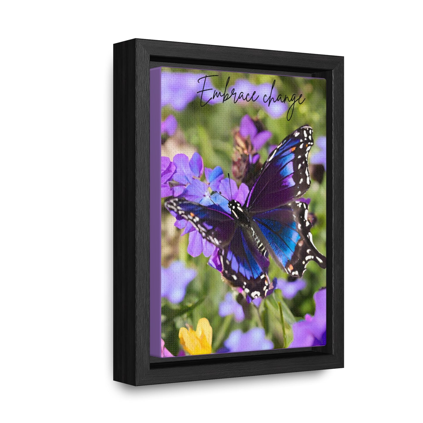 Embrace Change Purple Butterfly Gallery Canvas Wraps, Vertical Frame