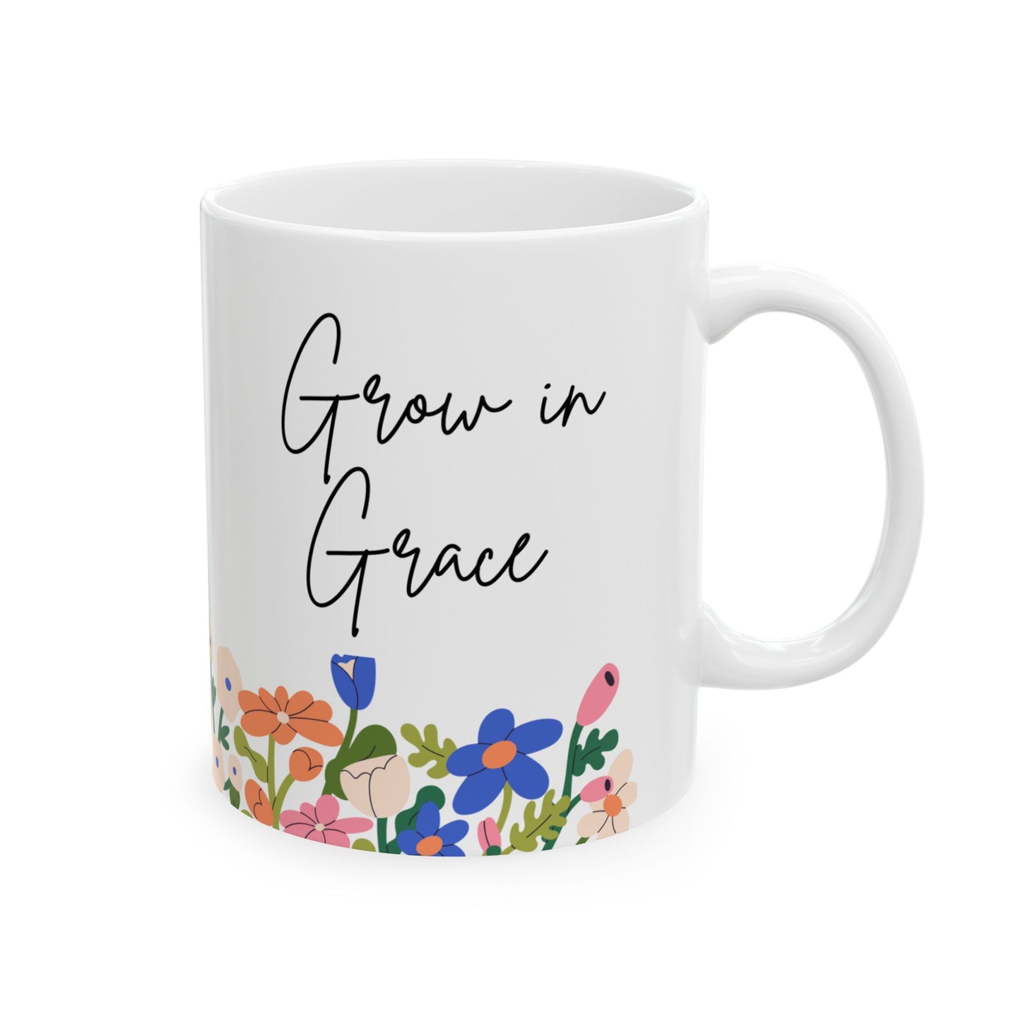 Grow in Grace Spring Flowers Ceramic Mug 11oz