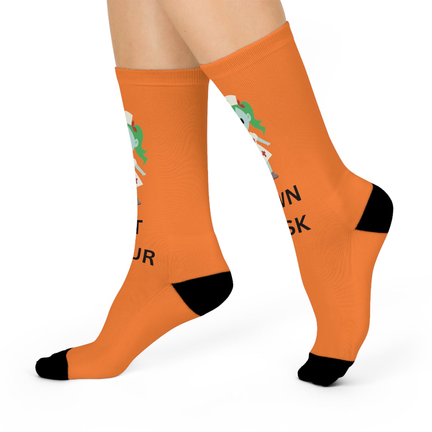 Halloween Nurse At Your Own Risk Cushioned Crew Socks