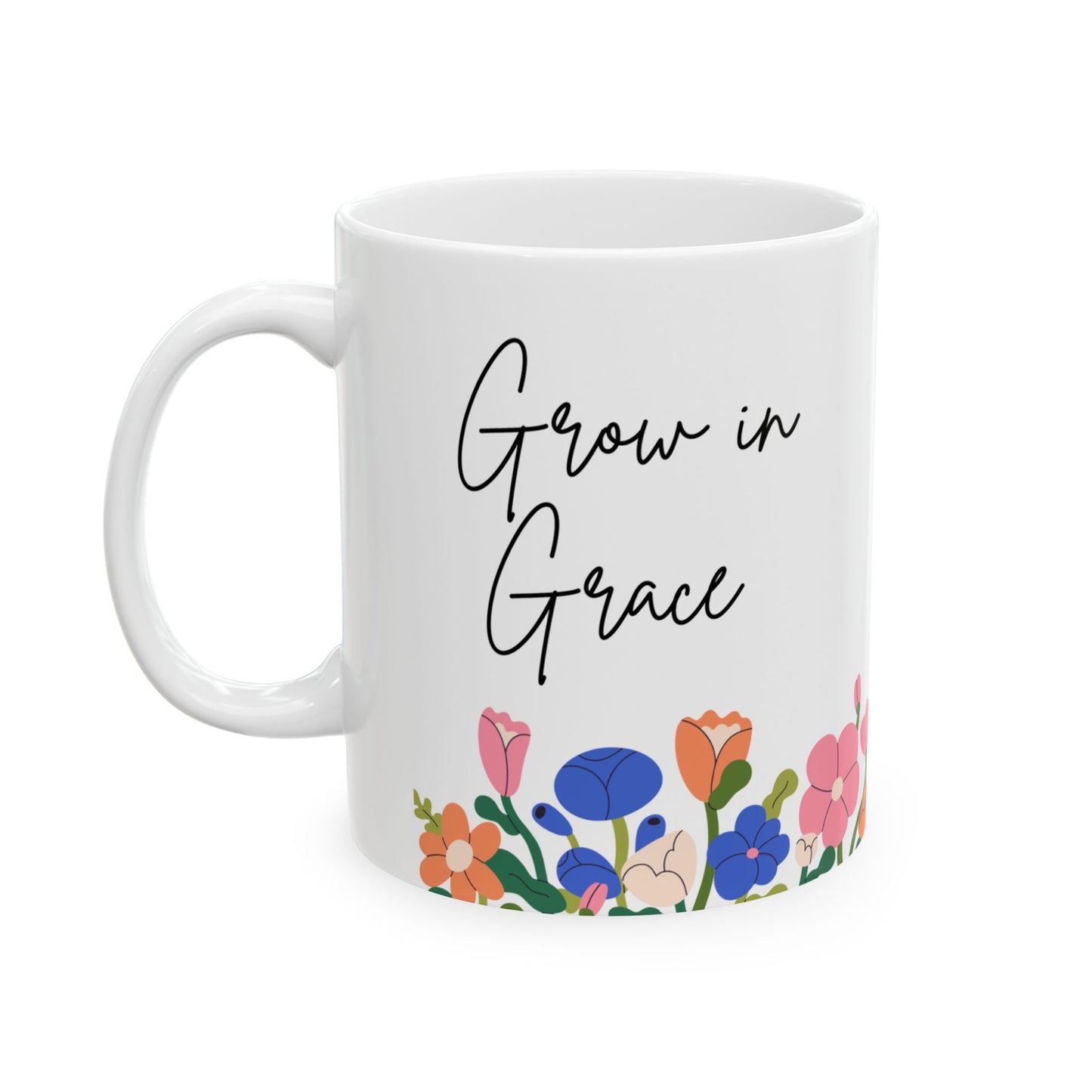 Grow in Grace Spring Flowers Ceramic Mug 11oz