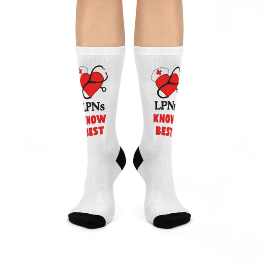LPNs Know Best Cushioned Crew Socks - Comfortable Nurse Gift, Medical Professional Apparel, Nursing School Graduation Present, Funny