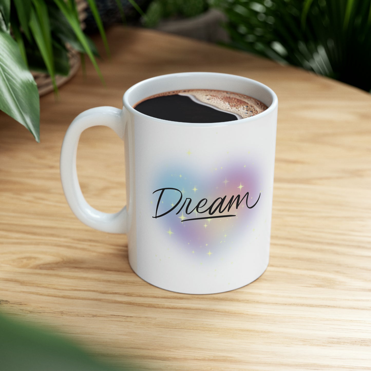 Dream Rainbow Heart Ceramic Mug, 11oz