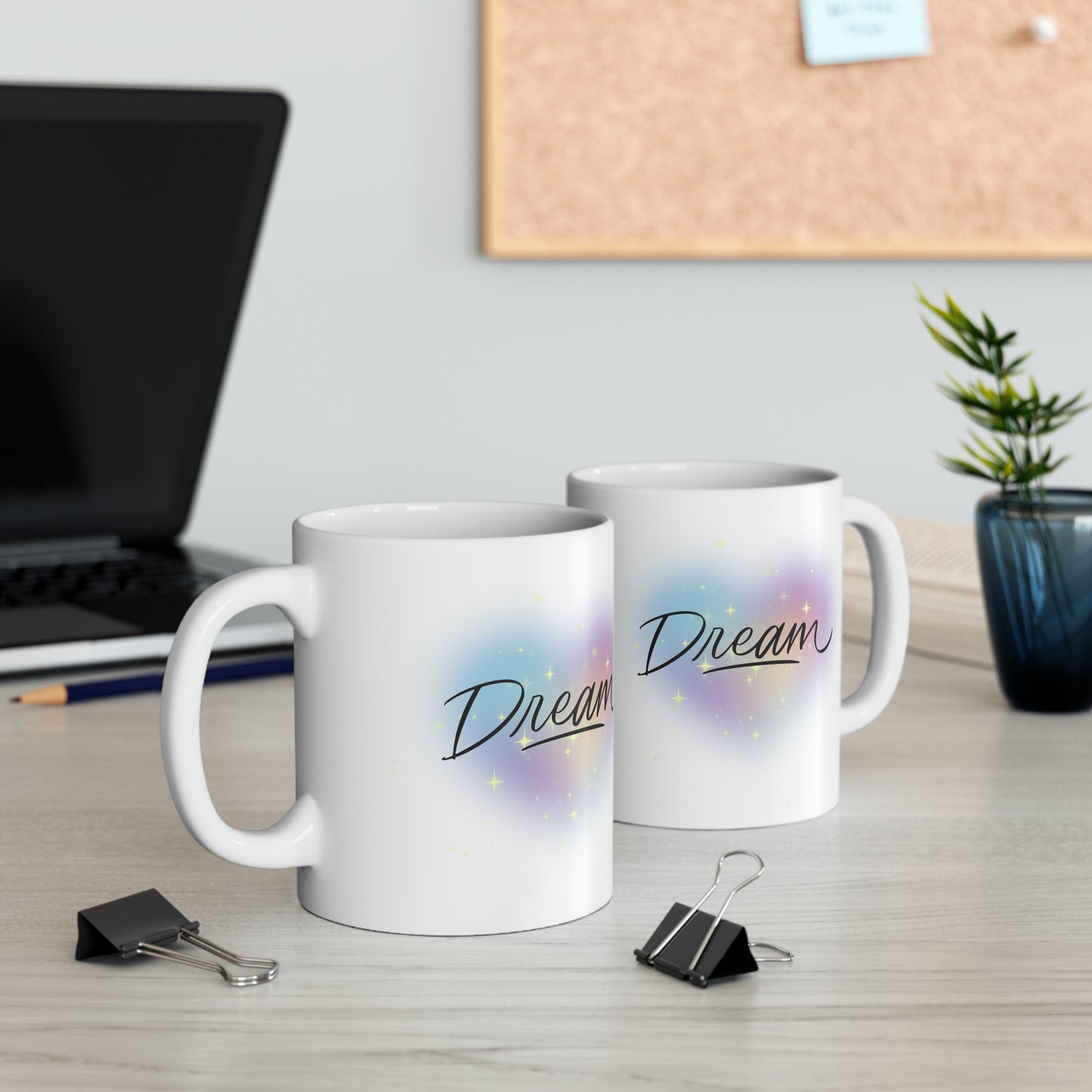 Dream Rainbow Heart Ceramic Mug, 11oz