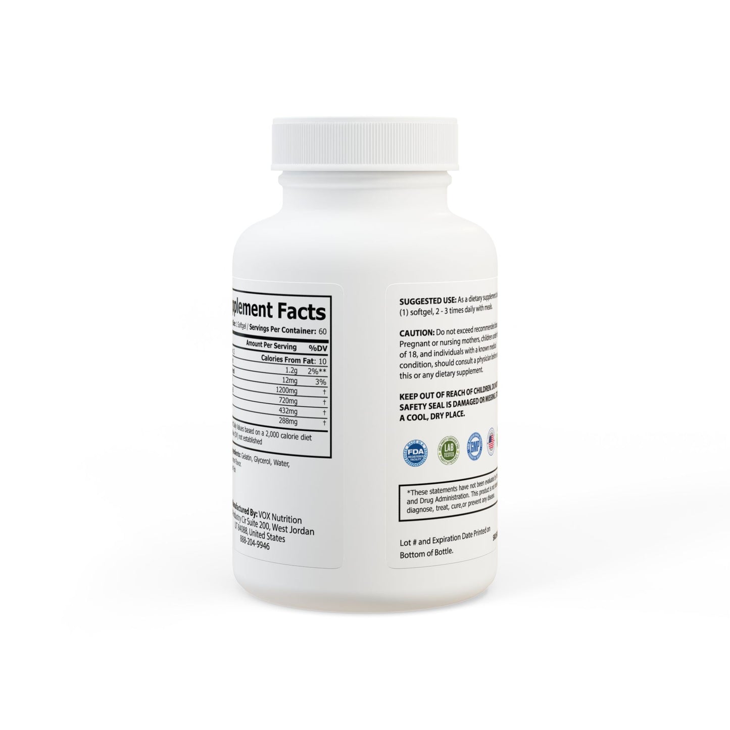 Wound Care Central Omega 3 Fish Oil Supplement (60 Softgels)