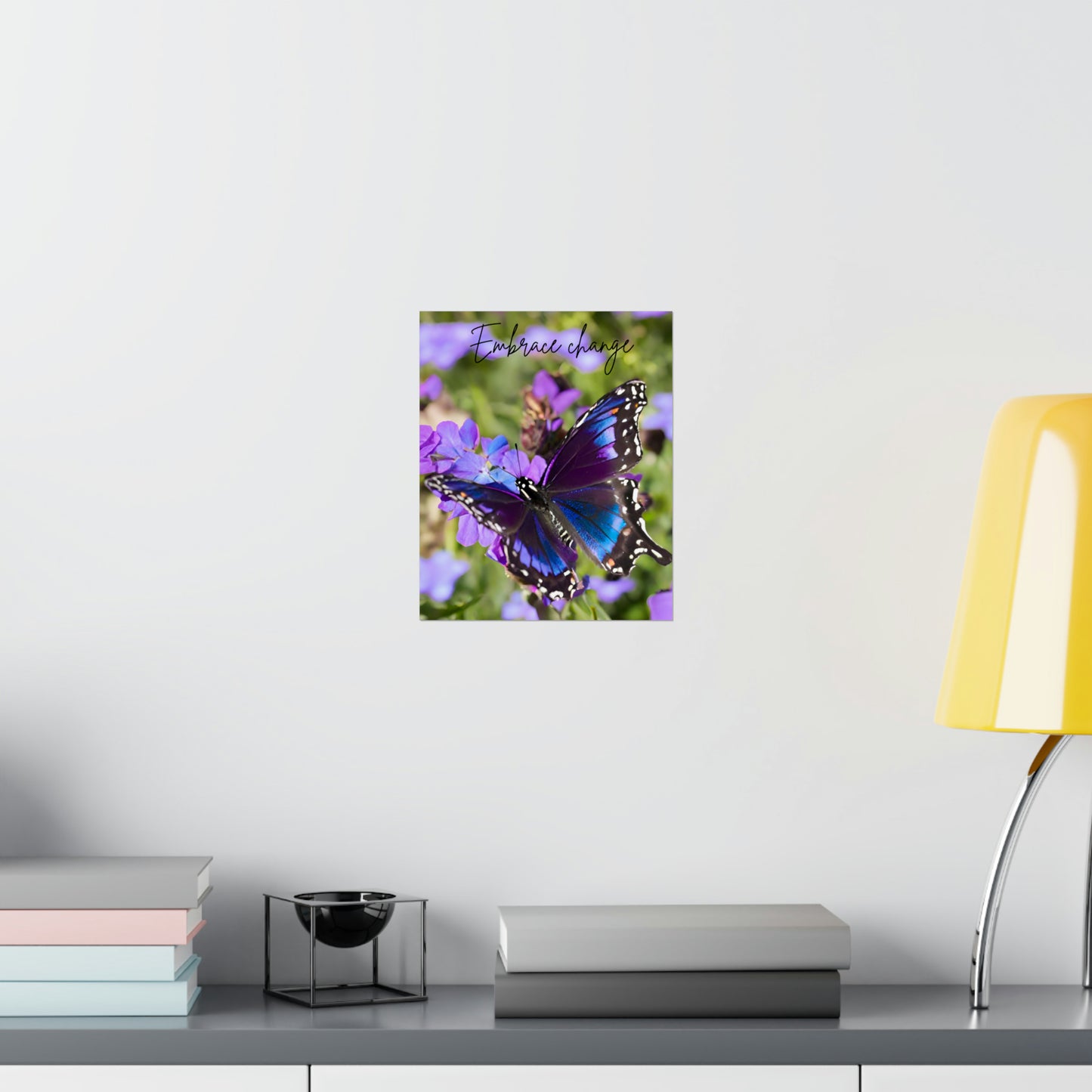 Embrace Change Purple Butterfly Matte Vertical Posters