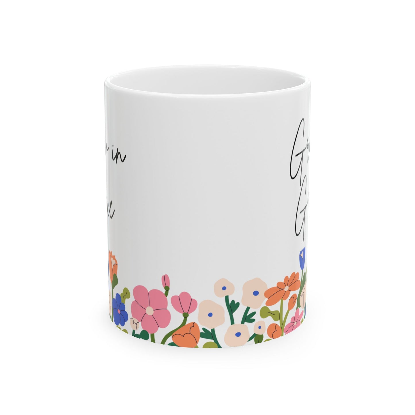 Grow in Grace Spring Flowers Ceramic Mug 11oz