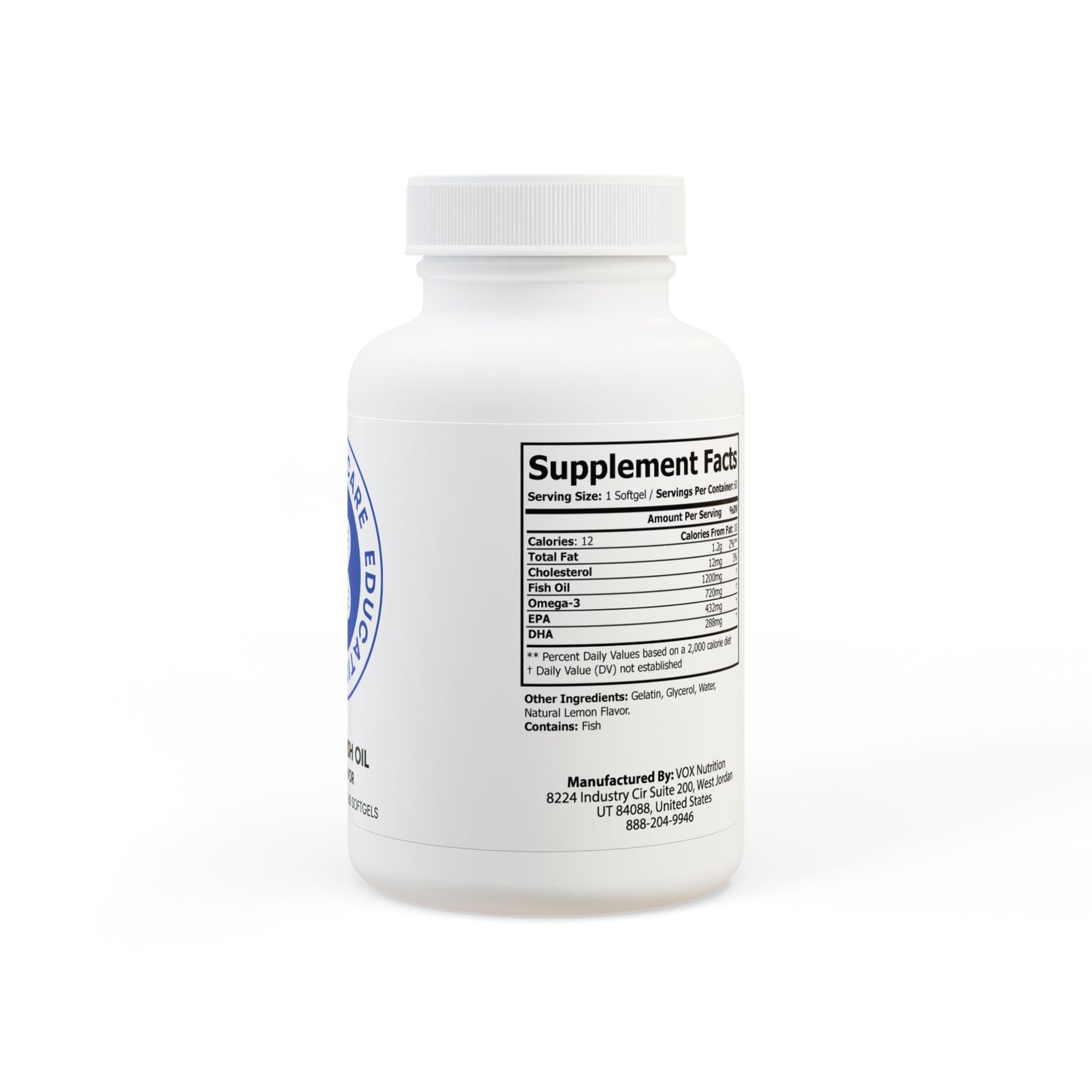 Wound Care Central Omega 3 Fish Oil Supplement (60 Softgels)