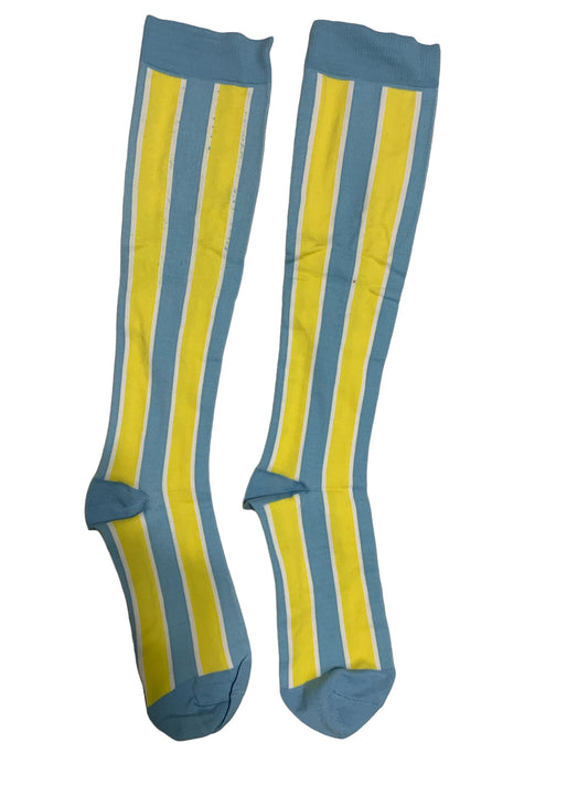 Blue Stripes Closed Toe Light Compression Stockings