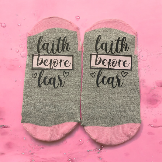 Faith Before Fear Ankle Socks