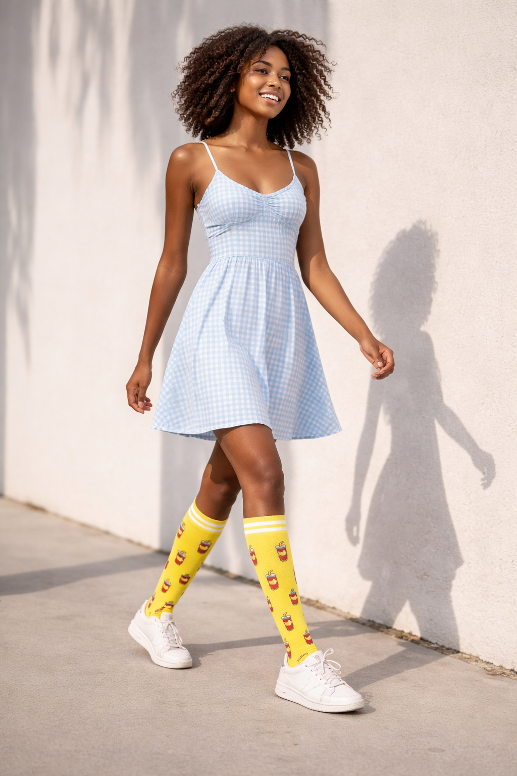 Soda Pop Cola on Yellow Light Compression Socks