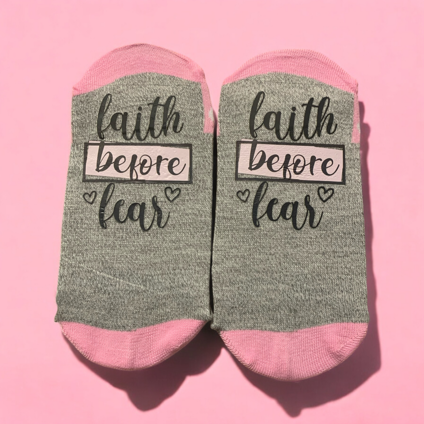 Faith Before Fear Ankle Socks