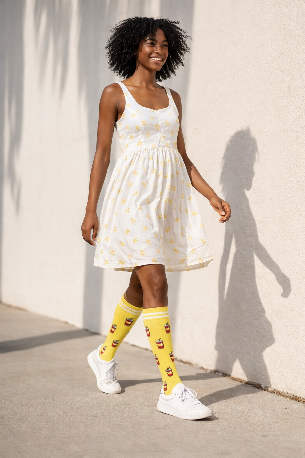 Soda Pop Cola on Yellow Light Compression Socks