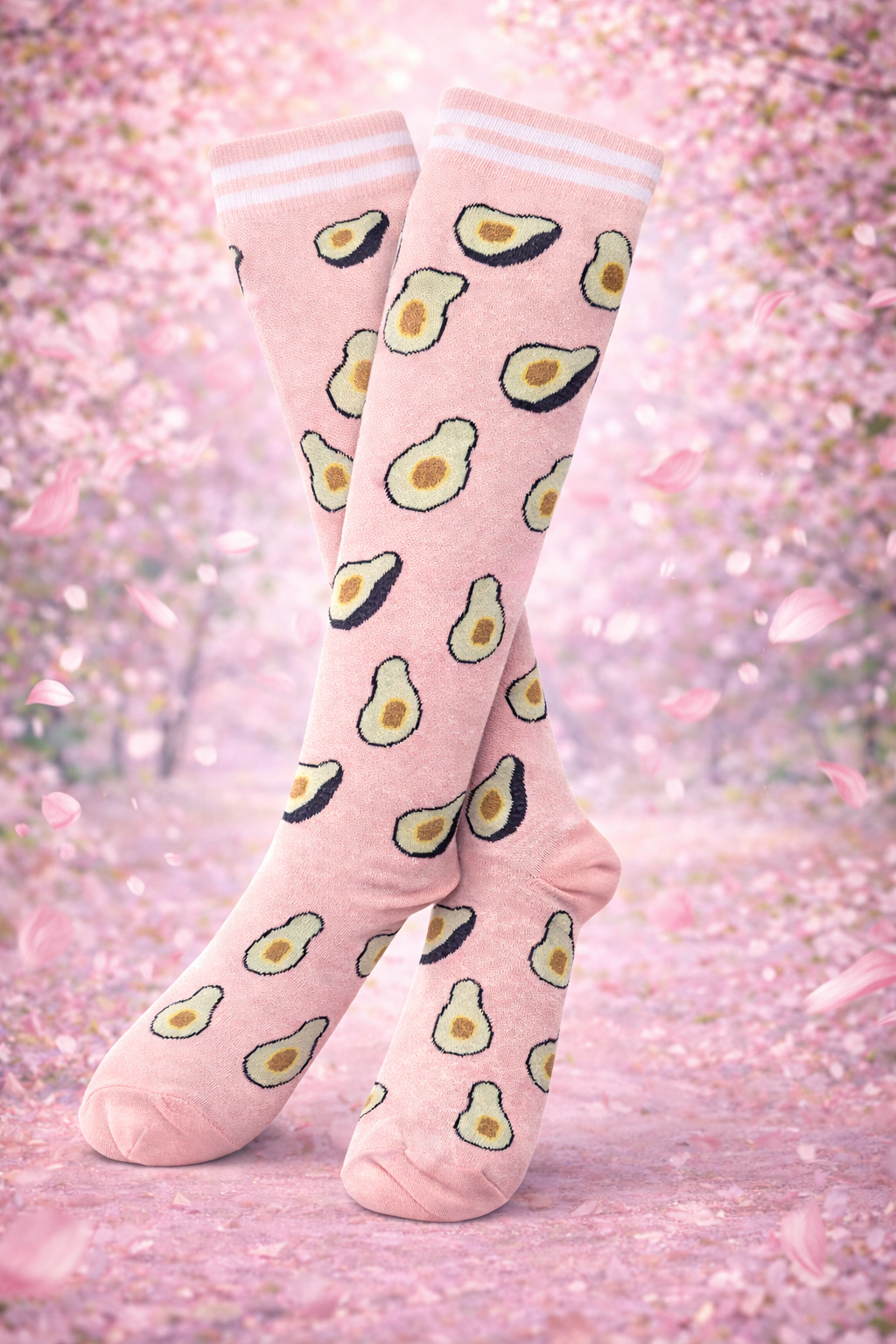 Avocado on Peach Light Compression Stockings Socks