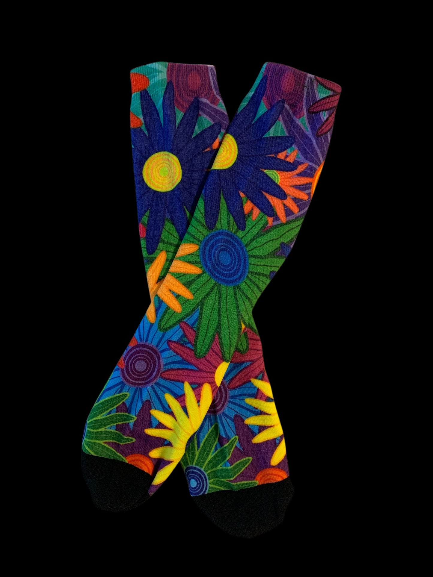 Tropical Vacation Flower Socks Mid Calf Comfortable