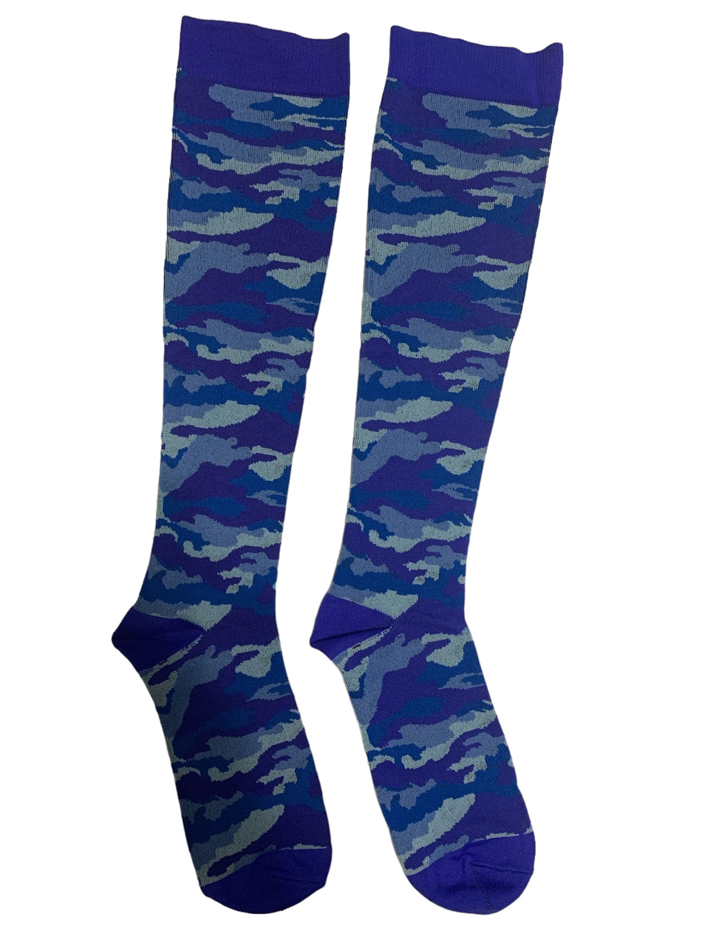 Blue Camouflage Closed Toe Light Compression Stockings