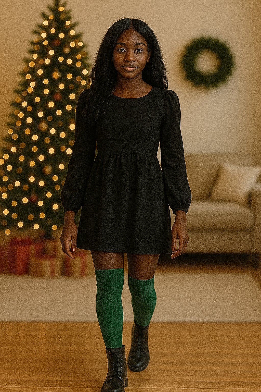 Green Thigh High Socks