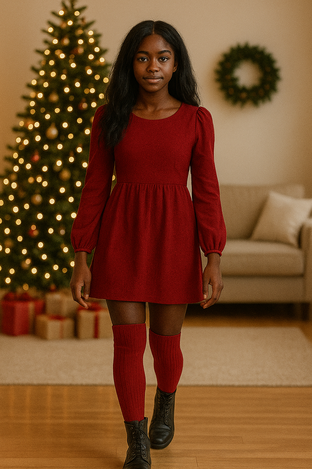 Red Thigh High Socks