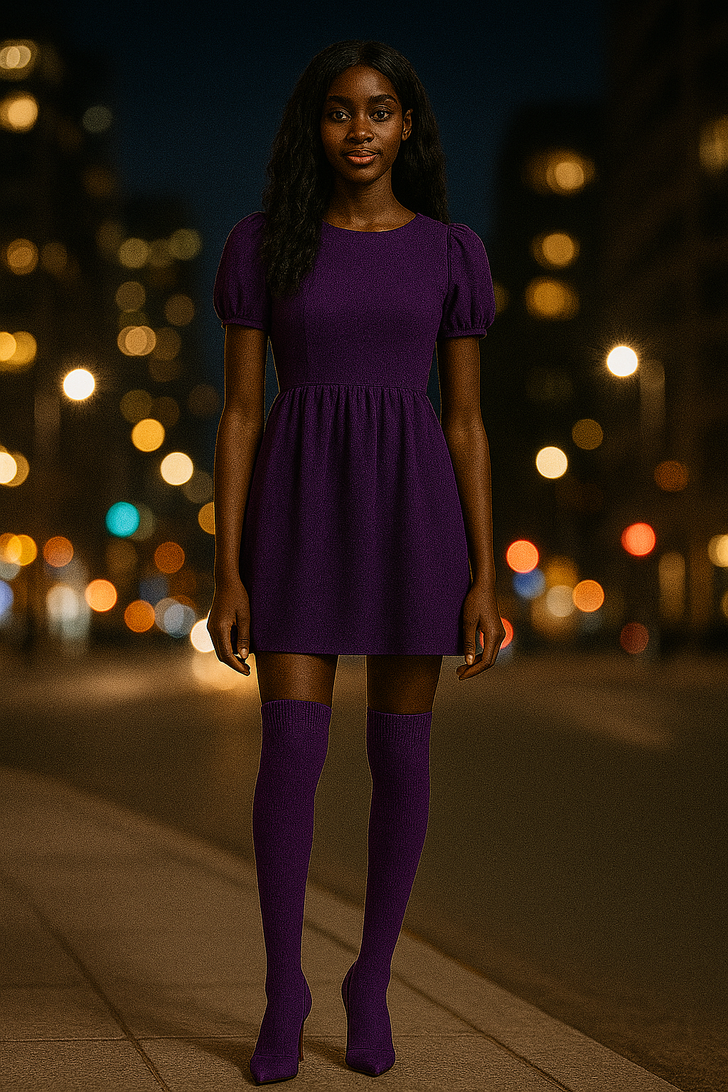 Purple Thigh High Socks