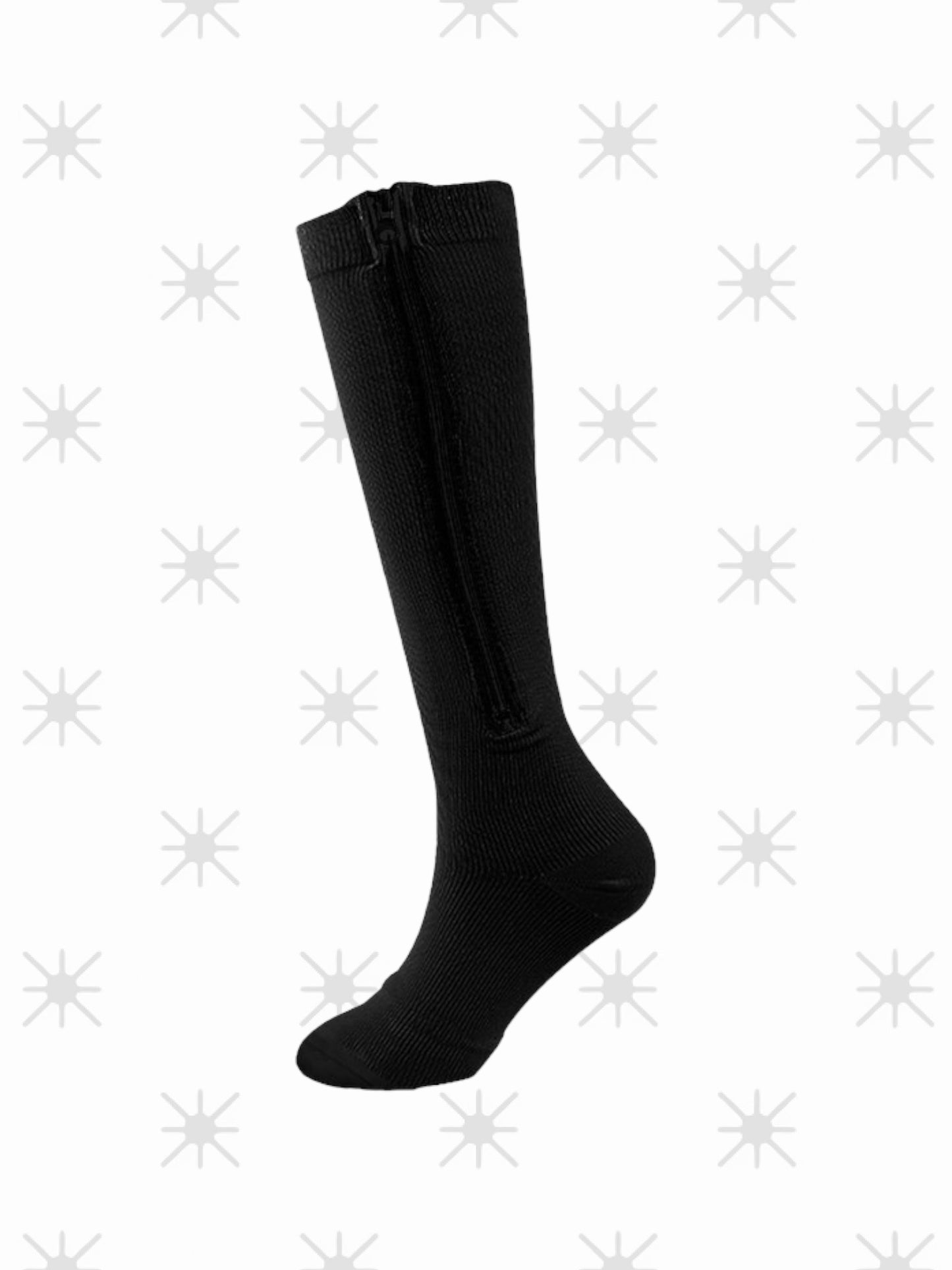 Closed Toe with Zipper BLACK Light Compression Stockings