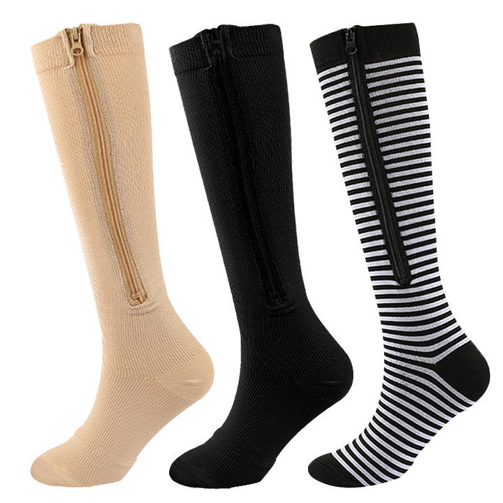 Closed Toe with Zipper BLACK Light Compression Stockings